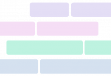 A stack of pastel rectangles that are positioned in an uneven arrangement